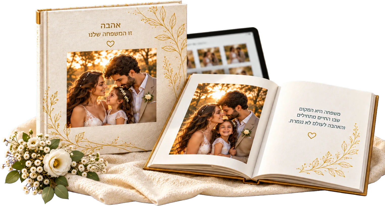 ספר ברכות מודפס לצד תצוגה דיגיטלית